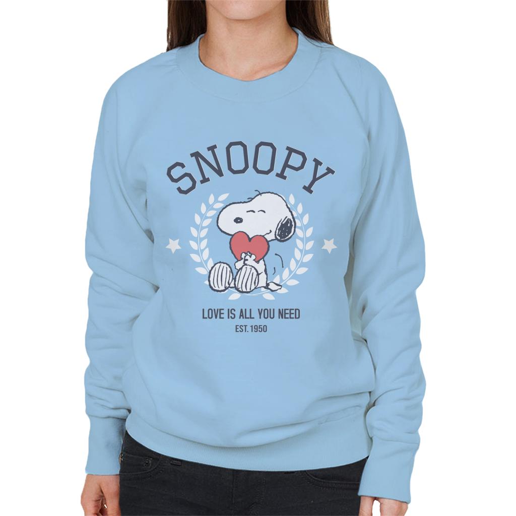 Peanuts Snoopy Love Is All You Need Est 1950 Women's Sweatshirt-ALL + EVERY