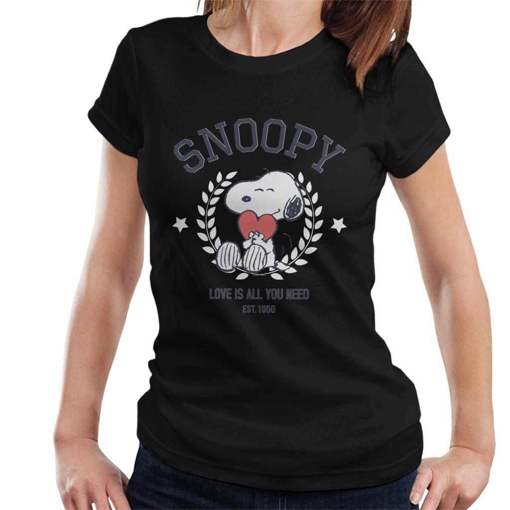 Peanuts Snoopy Love Is All You Need Est 1950 Women's T-Shirt-ALL + EVERY