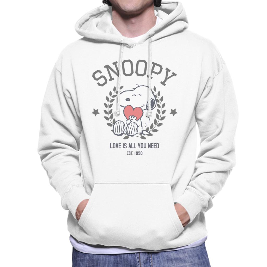 Peanuts Snoopy Love Heart Love Is All You Need Men's Hooded Sweatshirt-ALL + EVERY