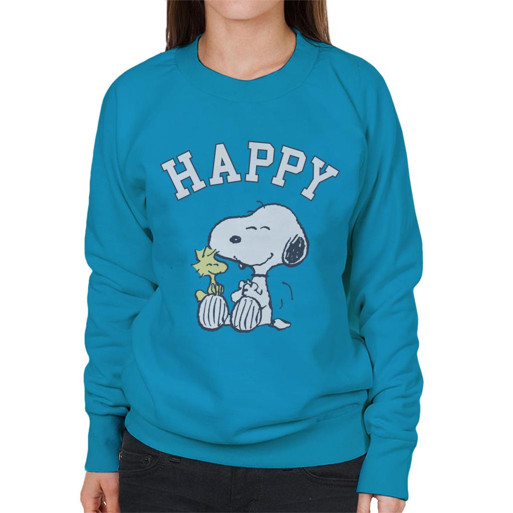 Peanuts Snoopy And Woodstock Happy Women's Sweatshirt-ALL + EVERY