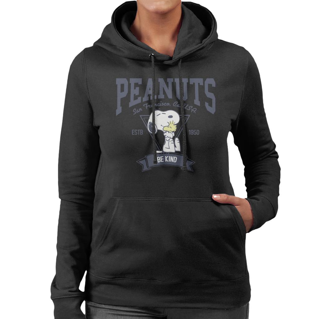 Peanuts Snoopy And Woodstock San Francisco Be Kind Women's Hooded Sweatshirt-ALL + EVERY