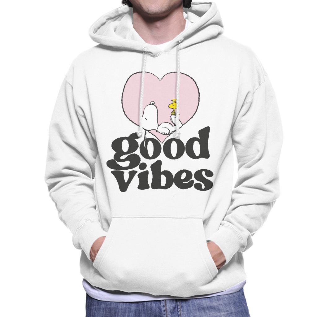 Peanuts Snoopy And Woodstock Good Vibes Men's Hooded Sweatshirt-ALL + EVERY