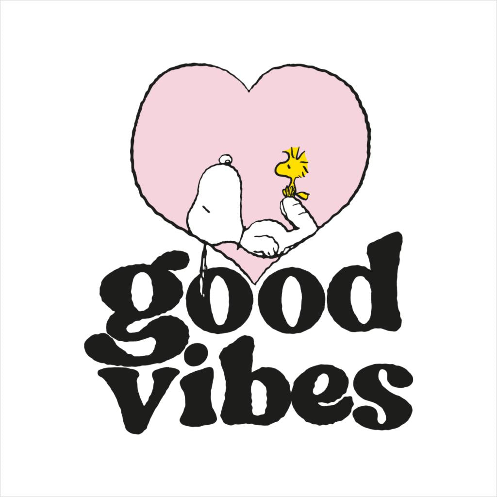 Peanuts Snoopy And Woodstock Good Vibes Women's Hooded Sweatshirt-ALL + EVERY