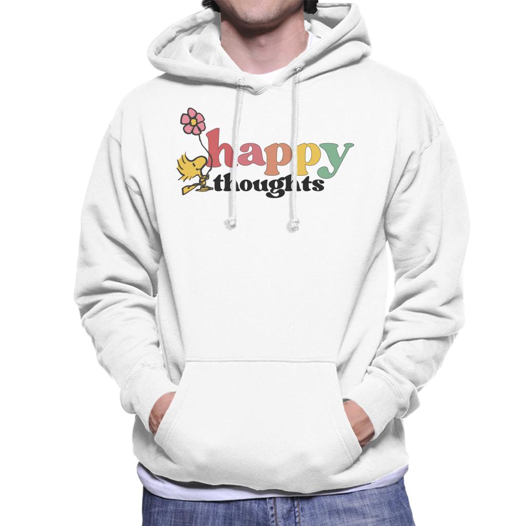 Peanuts Woodstock Flower Happy Thoughts Men's Hooded Sweatshirt-ALL + EVERY