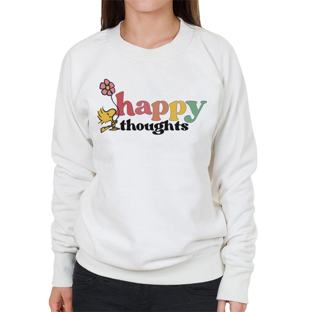 Peanuts Woodstock Flower Happy Thoughts Women's Sweatshirt-ALL + EVERY