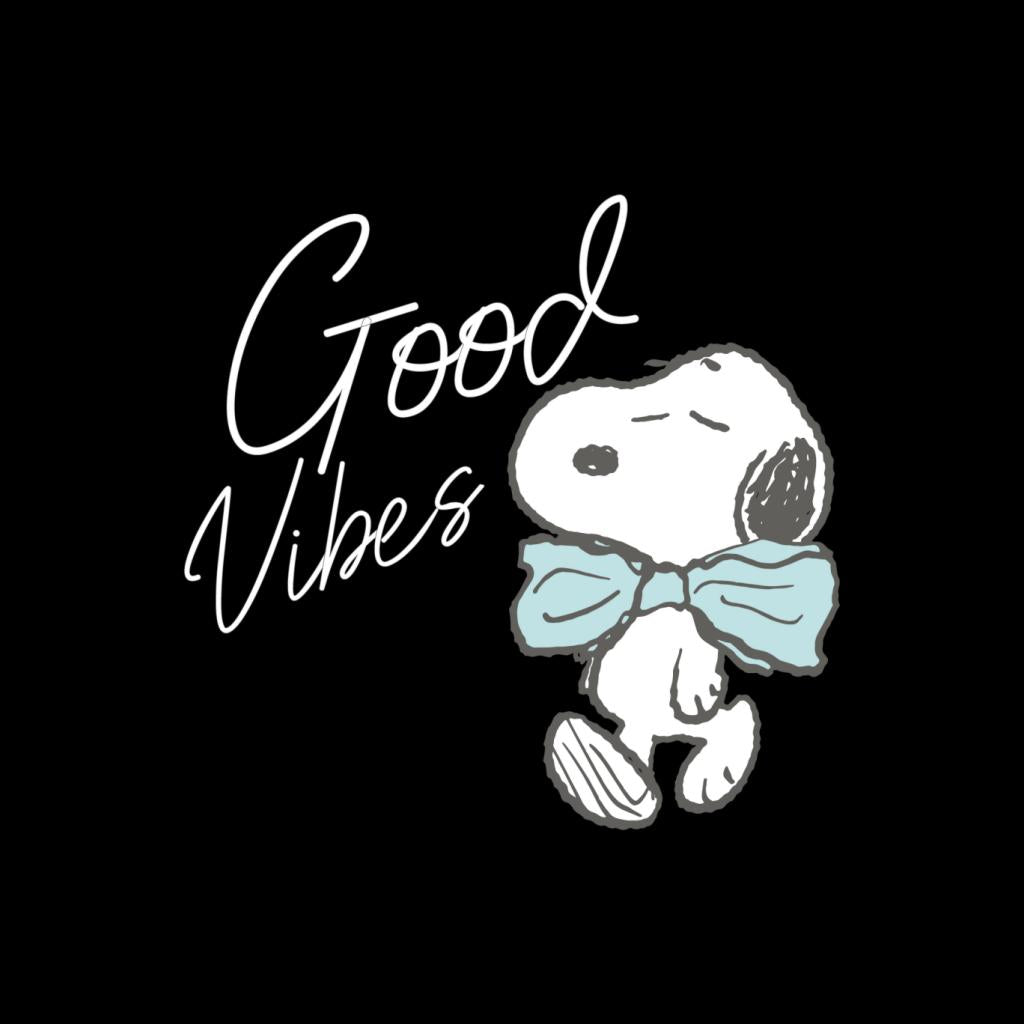 Peanuts Snoopy Blue Bow Tie Good Vibes Women's T-Shirt-ALL + EVERY