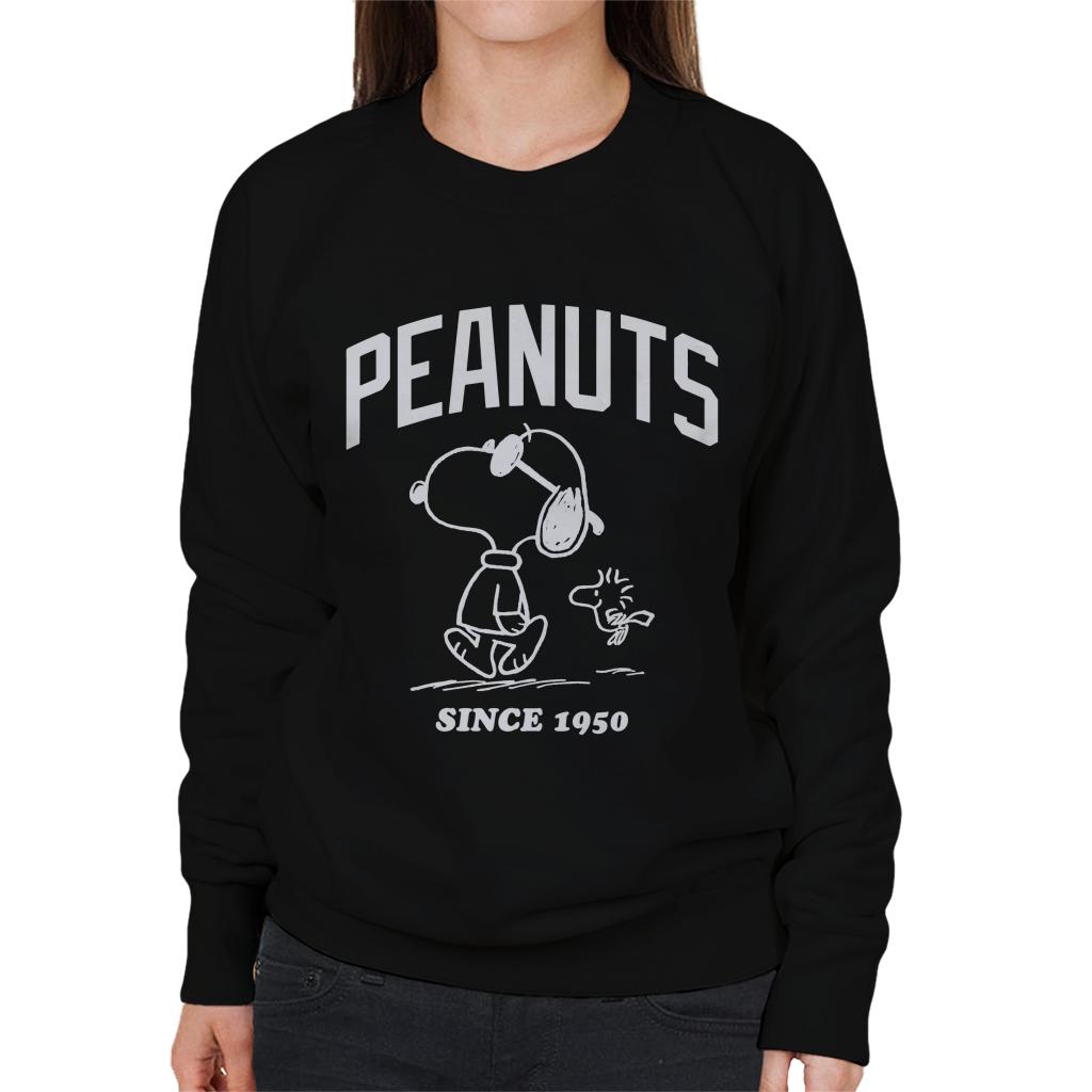 Peanuts Snoopy And Woodstock Outline Women's Sweatshirt-ALL + EVERY