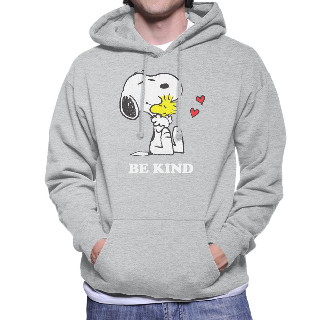 Peanuts Snoopy Hugging Woodstock Be Kind Men's Hooded Sweatshirt-ALL + EVERY