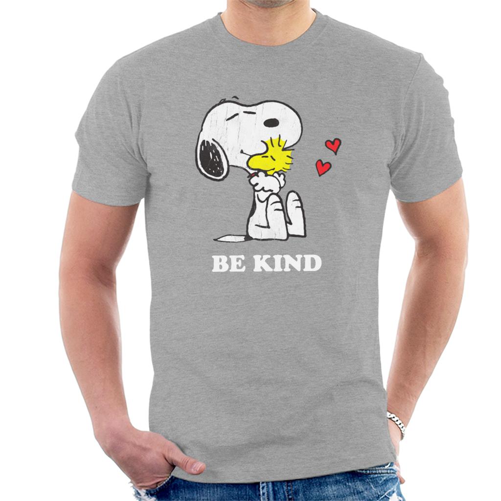 Peanuts Snoopy Hugging Woodstock Be Kind Men's T-Shirt-ALL + EVERY