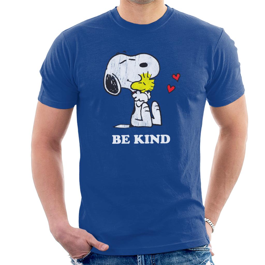 Peanuts Snoopy Hugging Woodstock Be Kind Men's T-Shirt-ALL + EVERY