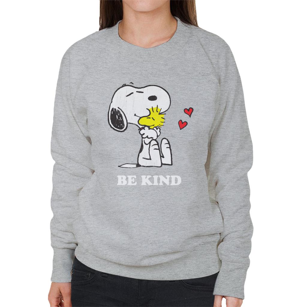 Peanuts Snoopy Hugging Woodstock Be Kind Women's Sweatshirt-ALL + EVERY