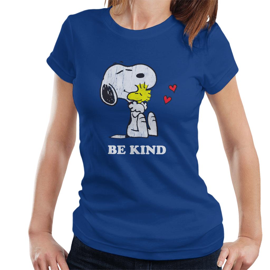 Peanuts Snoopy Hugging Woodstock Be Kind Women's T-Shirt-ALL + EVERY