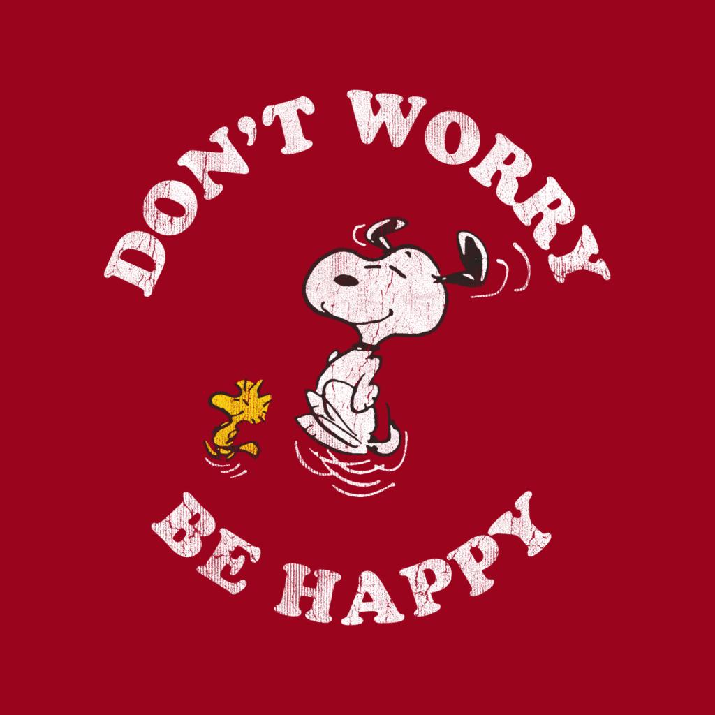 Peanuts Snoopy And Woodstock Dont Worry Be Happy Women's Hooded Sweatshirt-ALL + EVERY