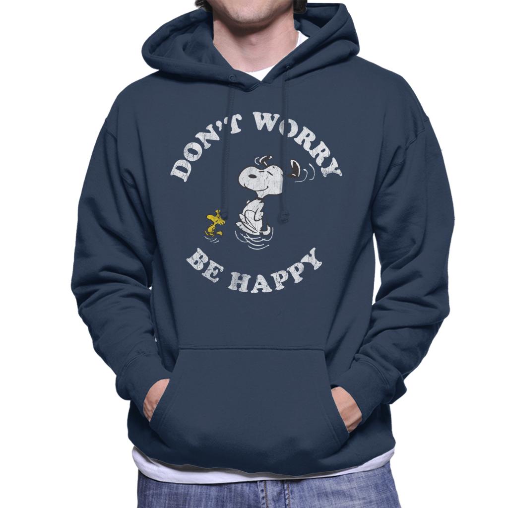 Peanuts Snoopy And Woodstock Dont Worry Be Happy Men's Hooded Sweatshirt-ALL + EVERY