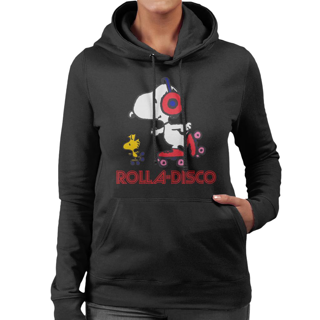 Peanuts Snoopy And Woodstock Rolla Disco Women's Hooded Sweatshirt-ALL + EVERY