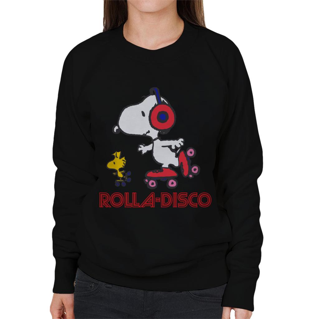 Peanuts Snoopy And Woodstock Rolla Disco Women's Sweatshirt-ALL + EVERY