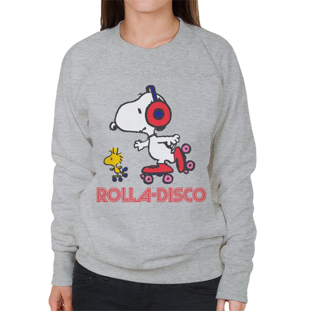 Peanuts Snoopy And Woodstock Rolla Disco Women's Sweatshirt-ALL + EVERY