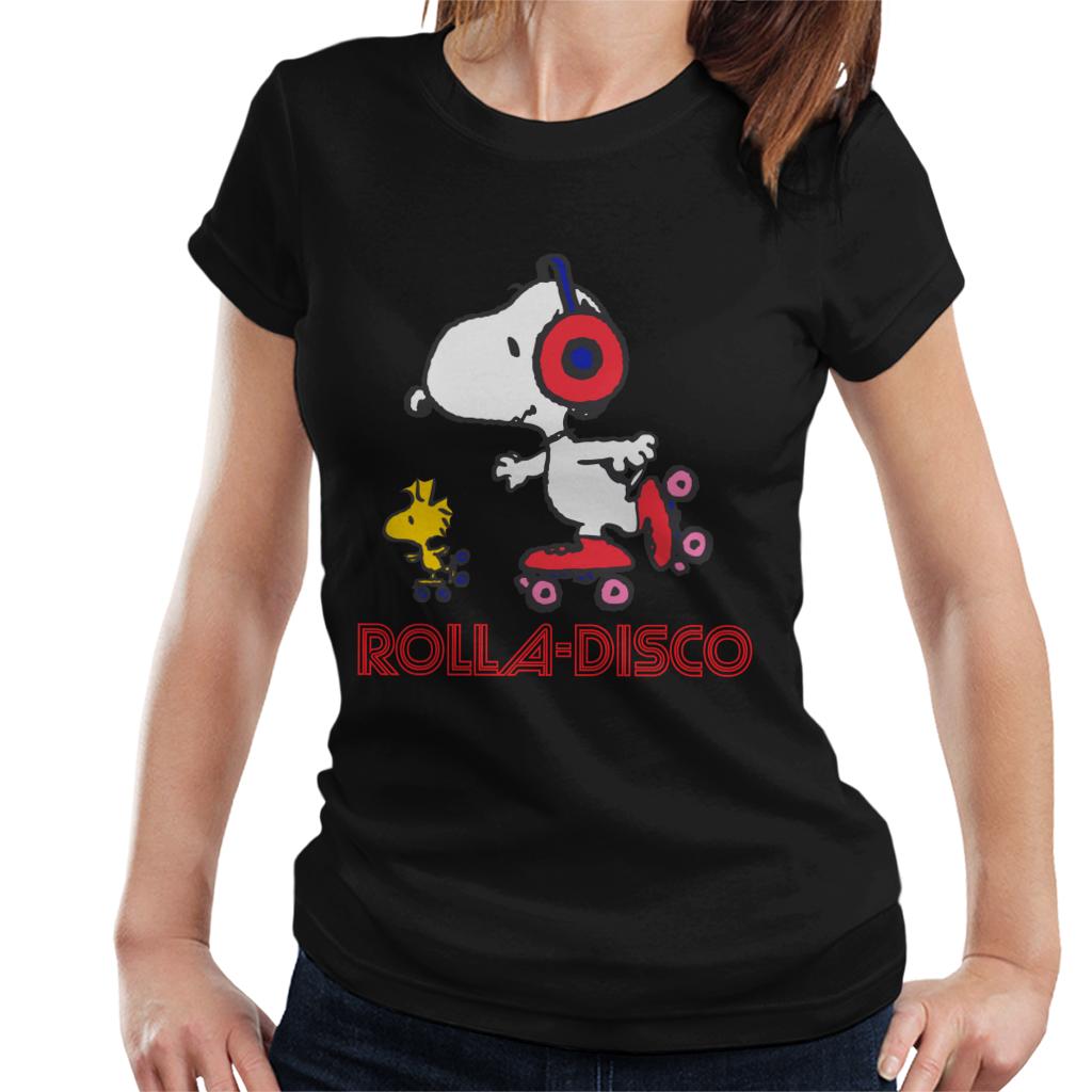 Peanuts Snoopy And Woodstock Rolla Disco Women's T-Shirt-ALL + EVERY