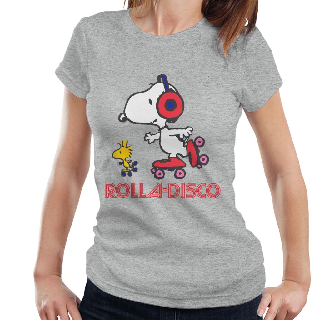 Peanuts Snoopy And Woodstock Rolla Disco Women's T-Shirt-ALL + EVERY