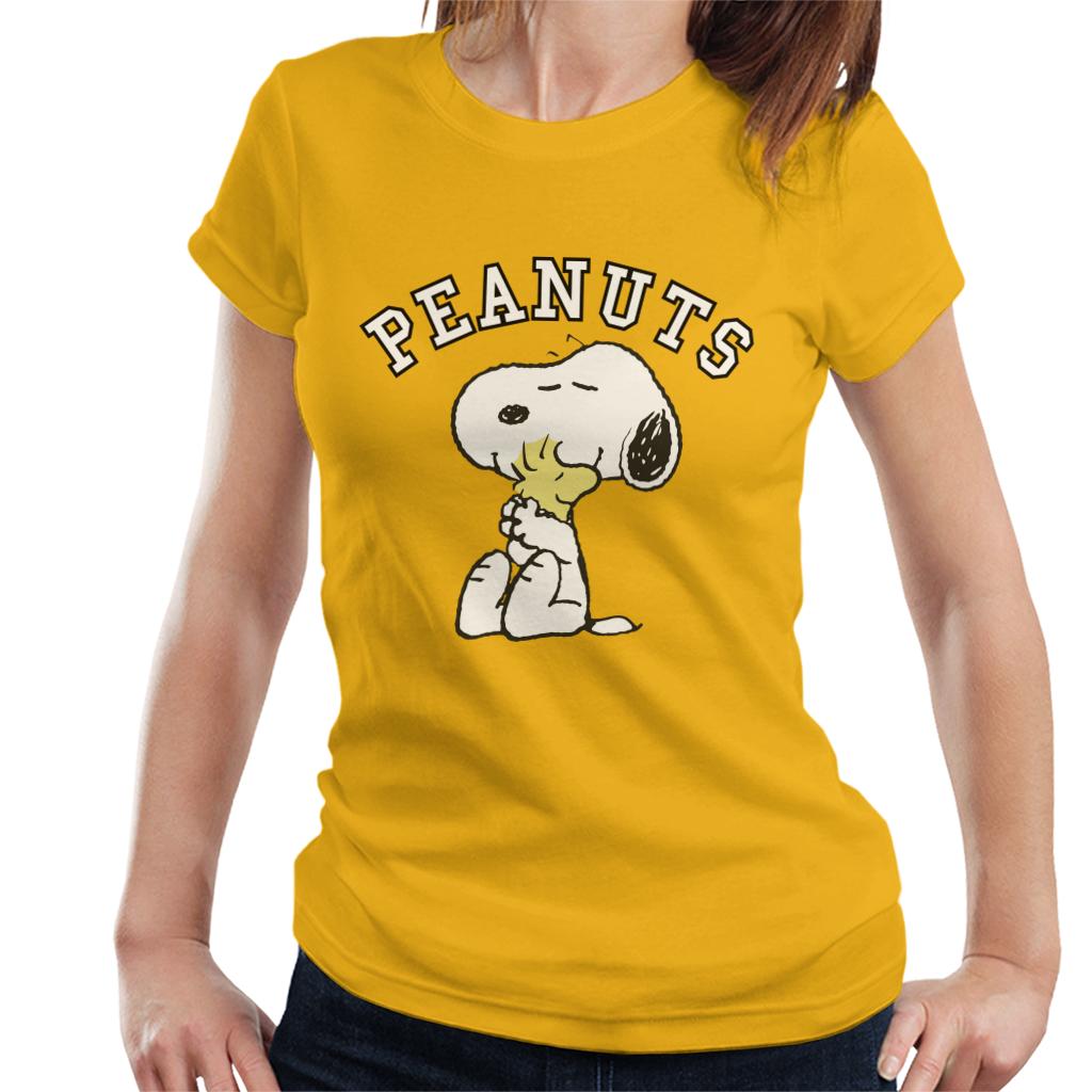 Peanuts Snoopy Hugs Woodstock Women's T-Shirt-ALL + EVERY