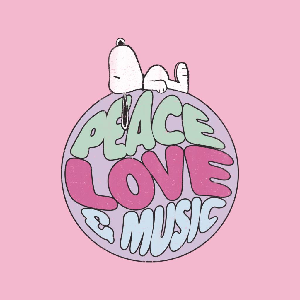 Peanuts Snoopy Peace Love And Music Women's T-Shirt-ALL + EVERY