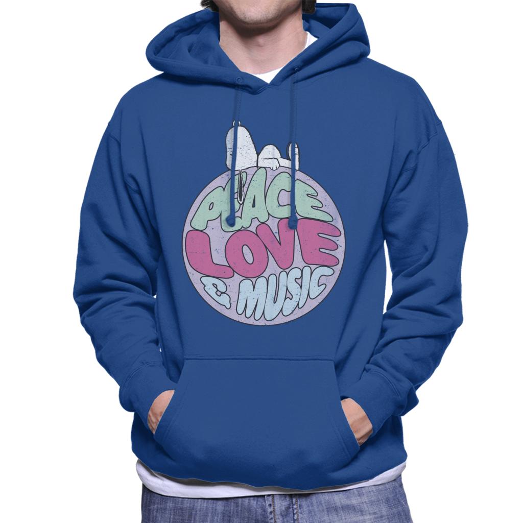 Peanuts Snoopy Peace Love And Music Men's Hooded Sweatshirt-ALL + EVERY