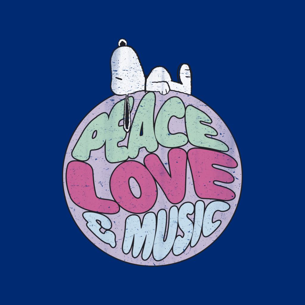 Peanuts Snoopy Peace Love And Music Women's T-Shirt-ALL + EVERY
