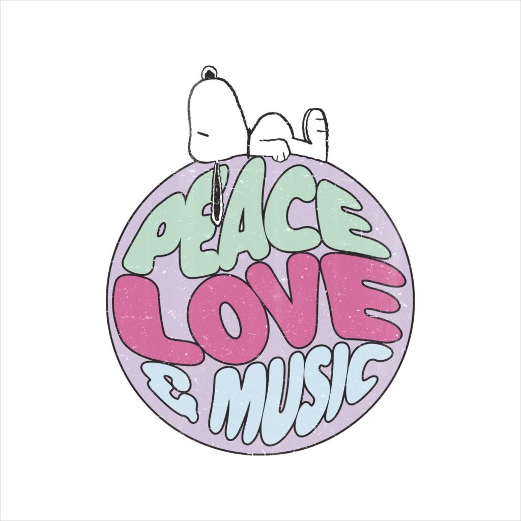 Peanuts Snoopy Peace Love And Music Women's T-Shirt-ALL + EVERY
