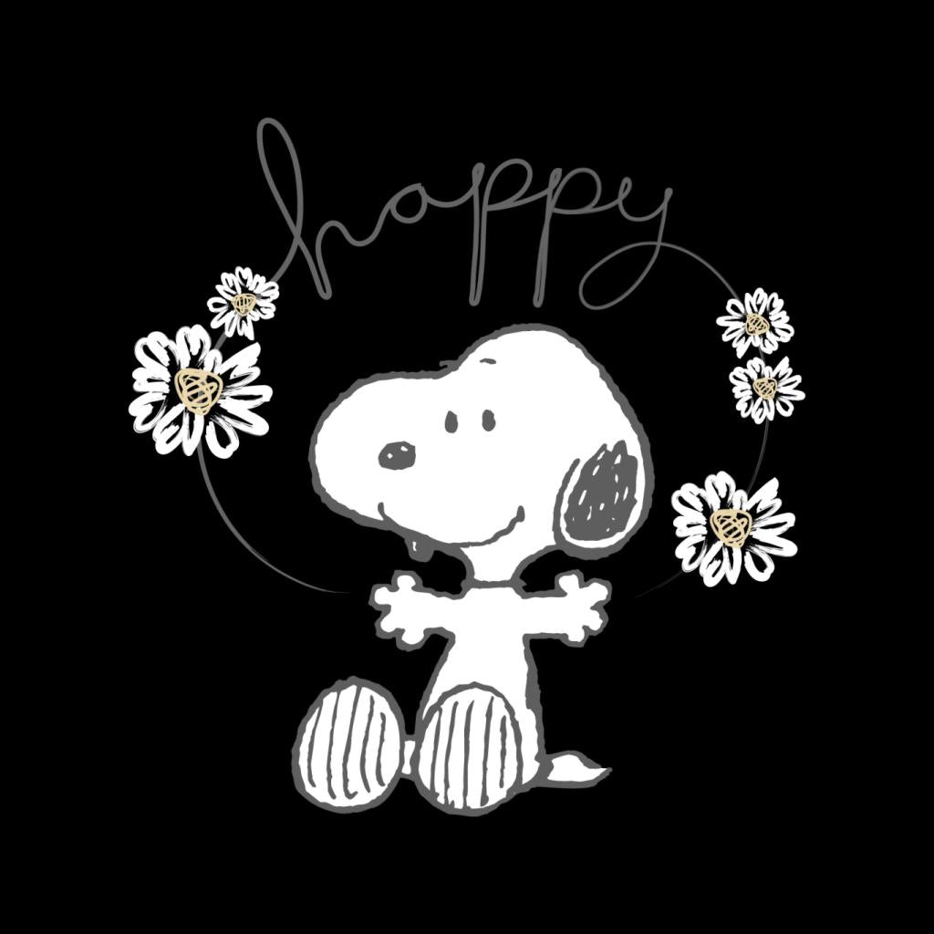 Peanuts Snoopy Happy Surrounded By Daisies Women's Hooded Sweatshirt-ALL + EVERY