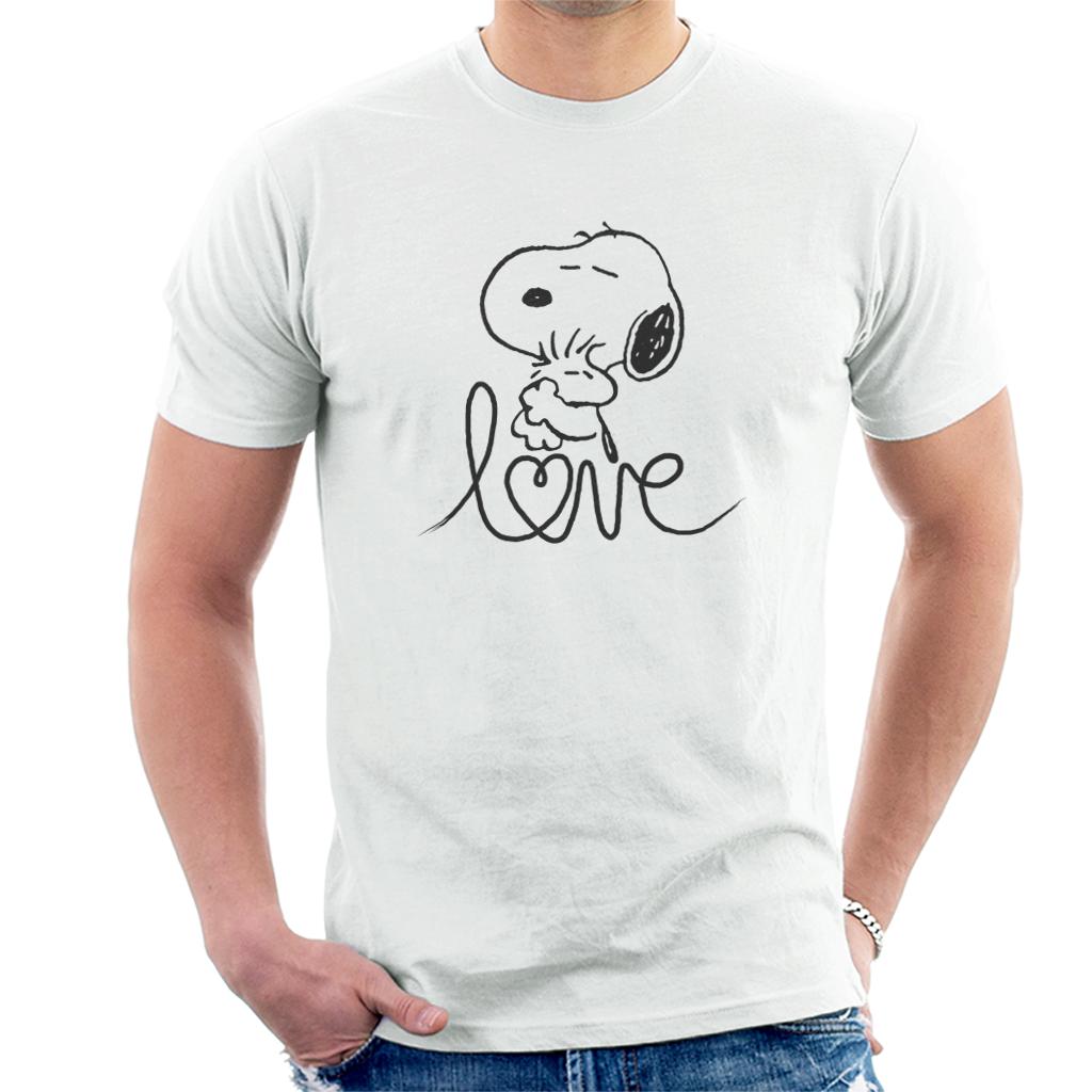 Peanuts Snoopy And Woodstock Love Outline Men's T-Shirt | All + Every ...