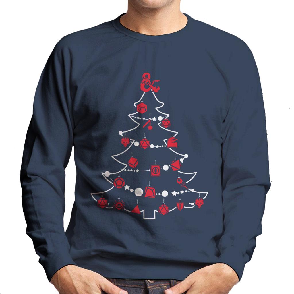 Dungeons & Dragons Christmas Tree Dice Baubles Men's Sweatshirt-ALL + EVERY