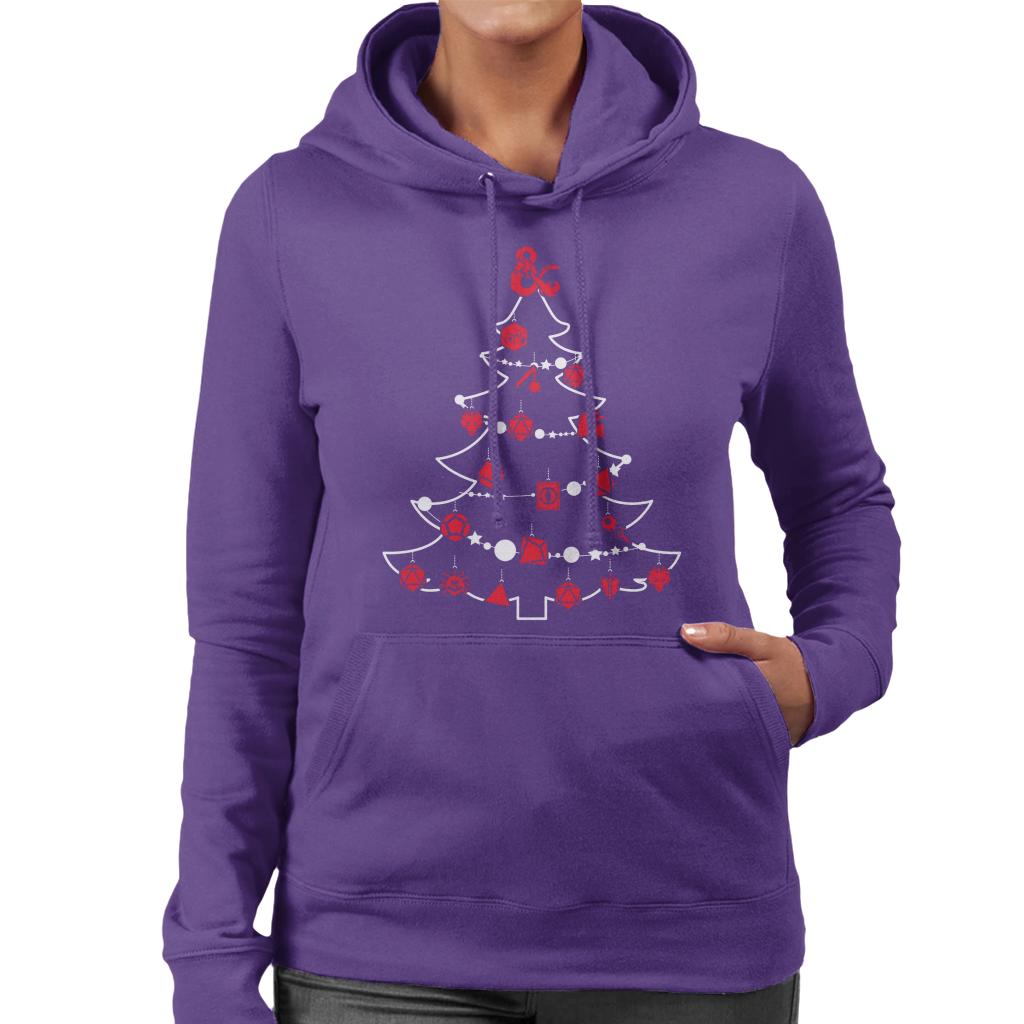 Dungeons & Dragons Christmas Tree Dice Baubles Women's Hooded Sweatshirt-ALL + EVERY