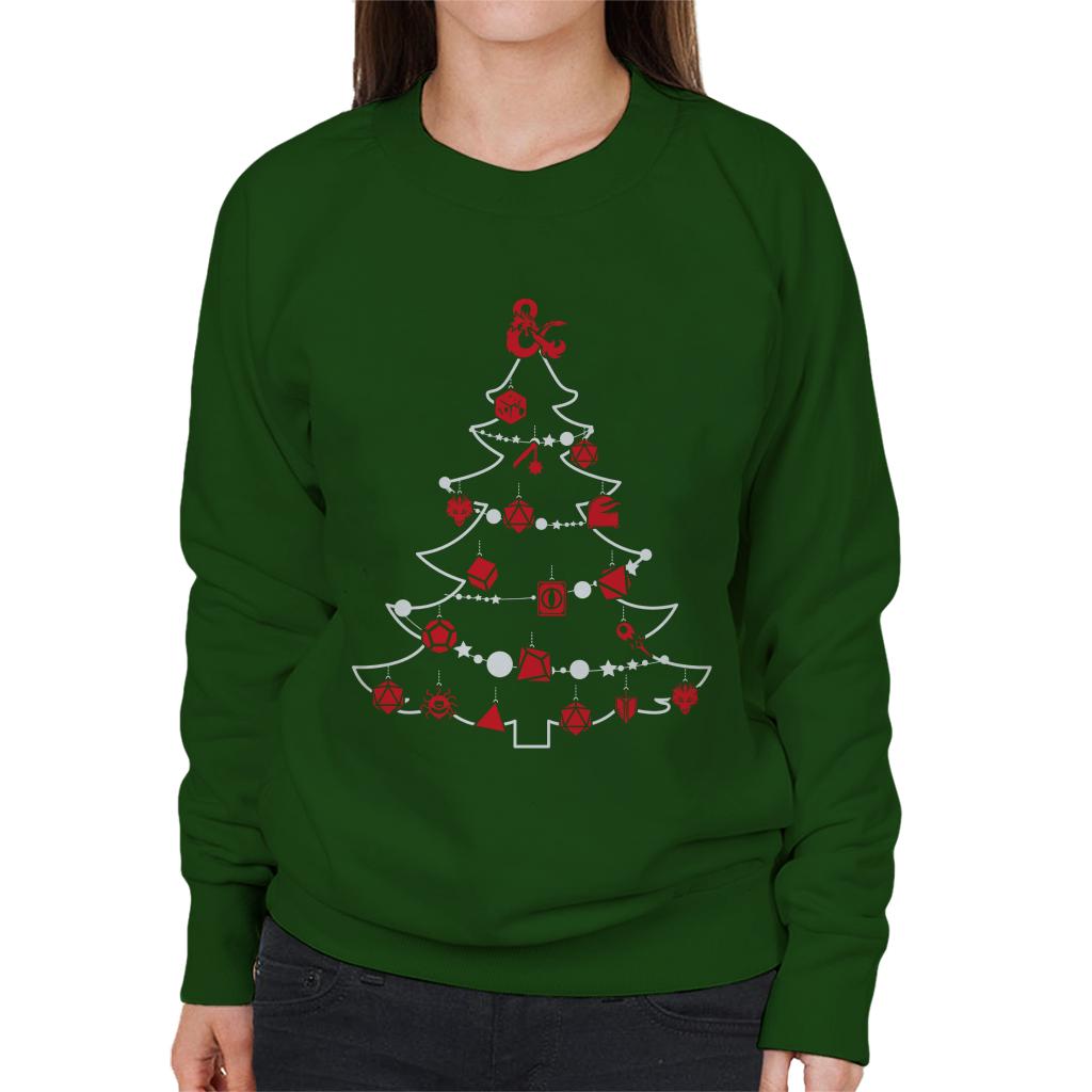 Dungeons & Dragons Christmas Tree Dice Baubles Women's Sweatshirt-ALL + EVERY