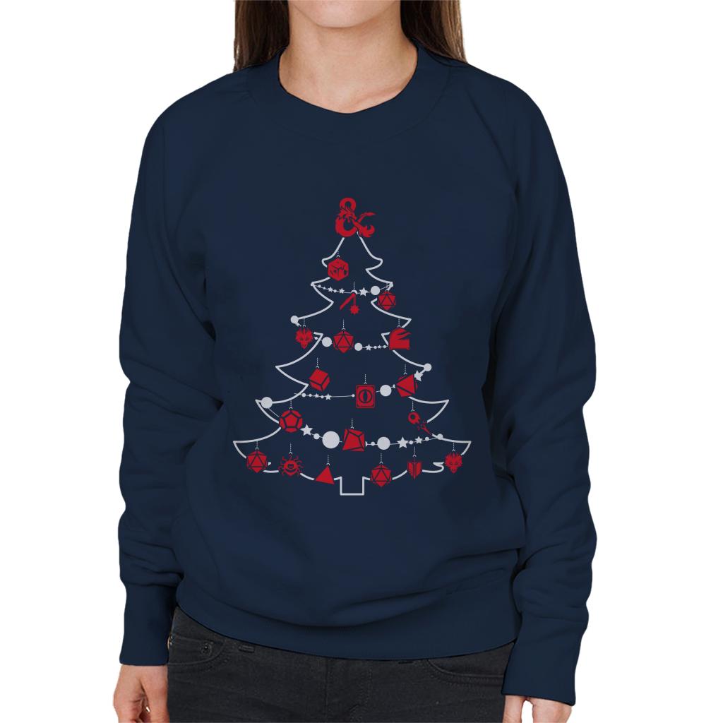 Dungeons & Dragons Christmas Tree Dice Baubles Women's Sweatshirt-ALL + EVERY