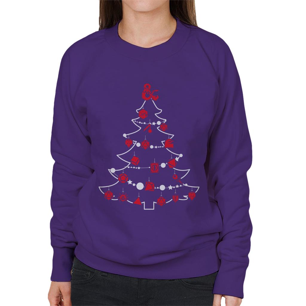 Dungeons & Dragons Christmas Tree Dice Baubles Women's Sweatshirt-ALL + EVERY