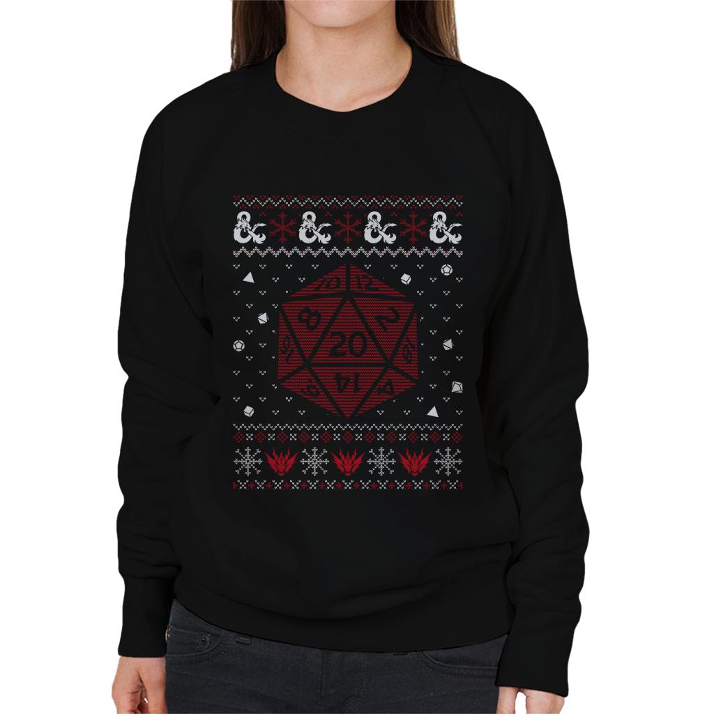 Dungeons & Dragons Christmas Dice Women's Sweatshirt-ALL + EVERY