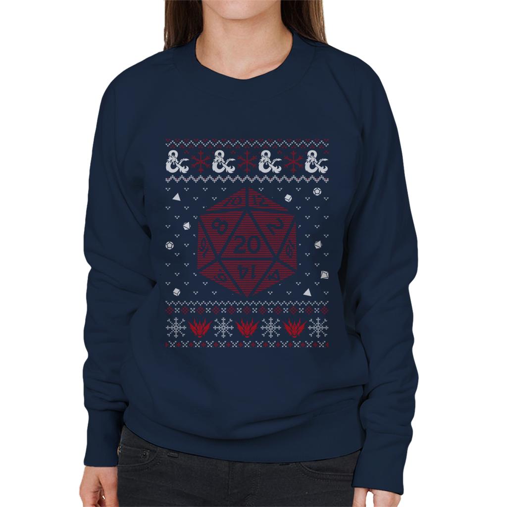 Dungeons & Dragons Christmas Dice Women's Sweatshirt-ALL + EVERY