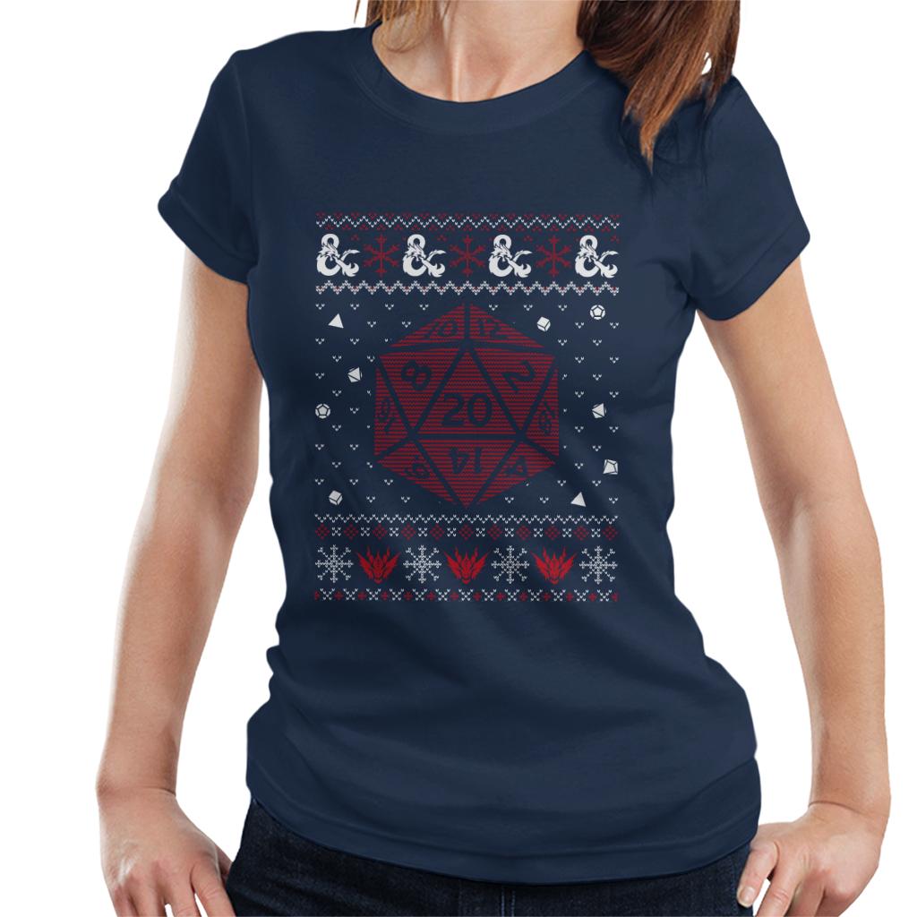 Dungeons & Dragons Christmas Dice Women's T-Shirt-ALL + EVERY