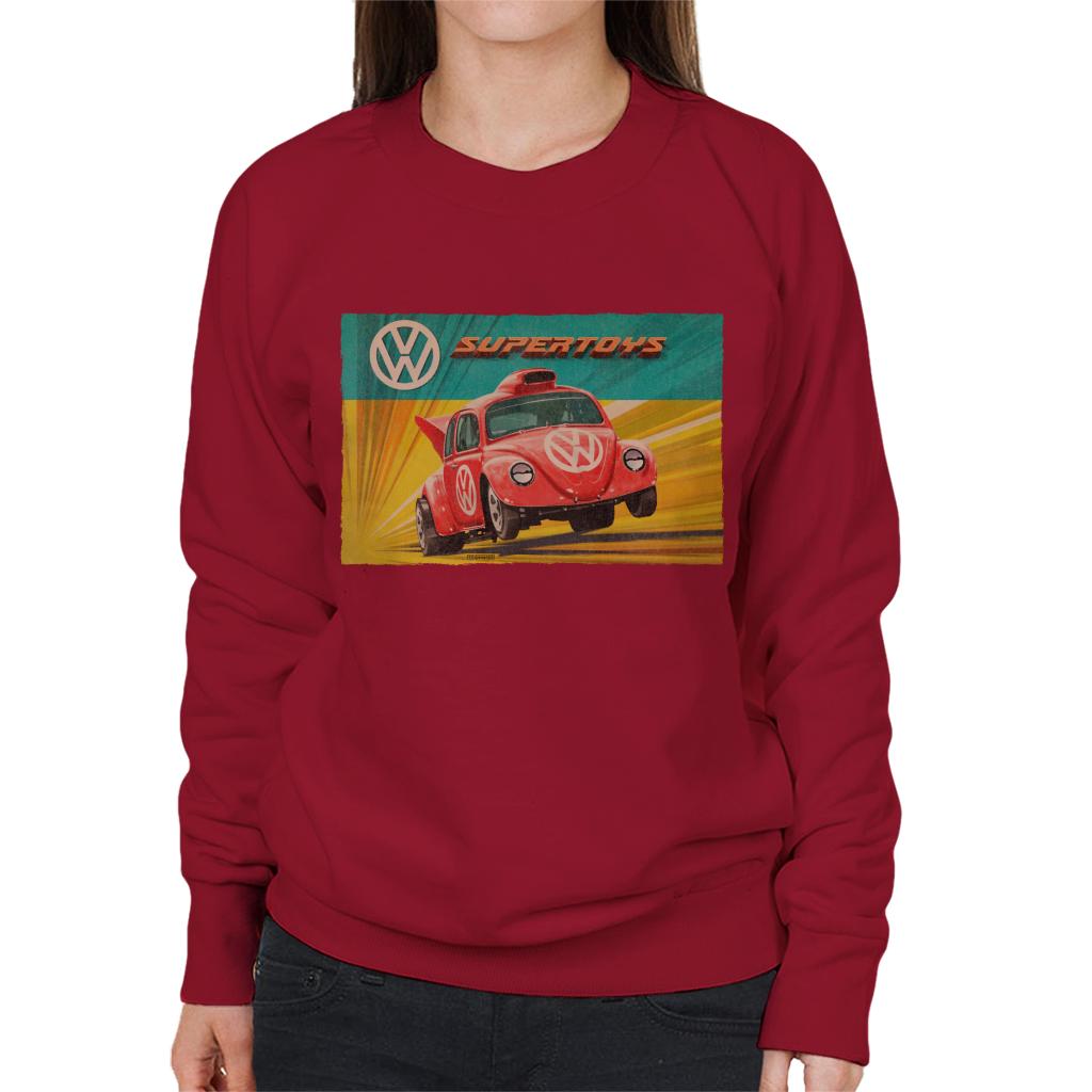 Volkswagen Super Toys Red Beetle Women's Sweatshirt-ALL + EVERY