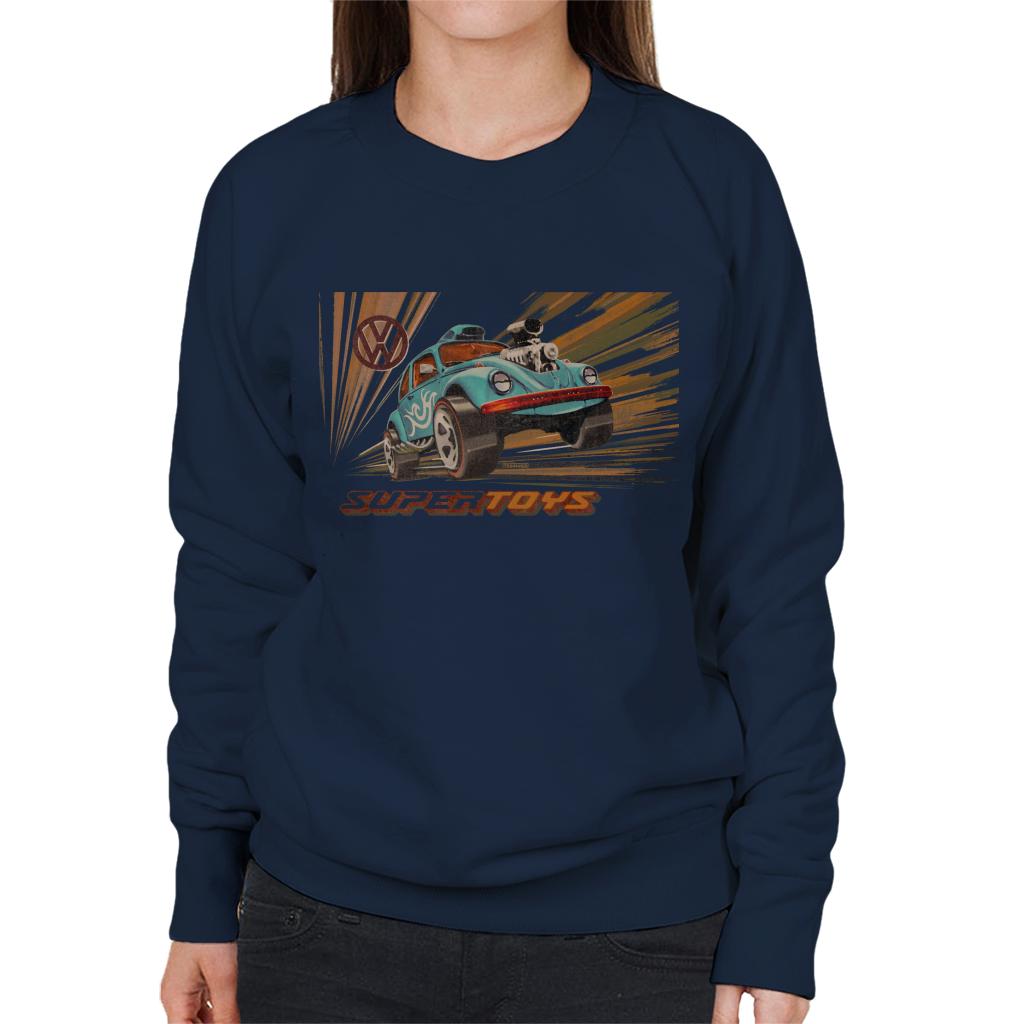 Volkswagen Super Toys Blue Monster Beetle Women's Sweatshirt-ALL + EVERY