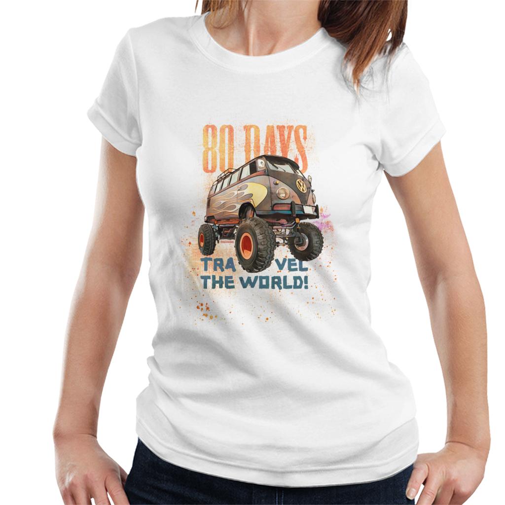 Volkswagen Campervan 80 Days To Travel The World Women's T-Shirt-ALL + EVERY