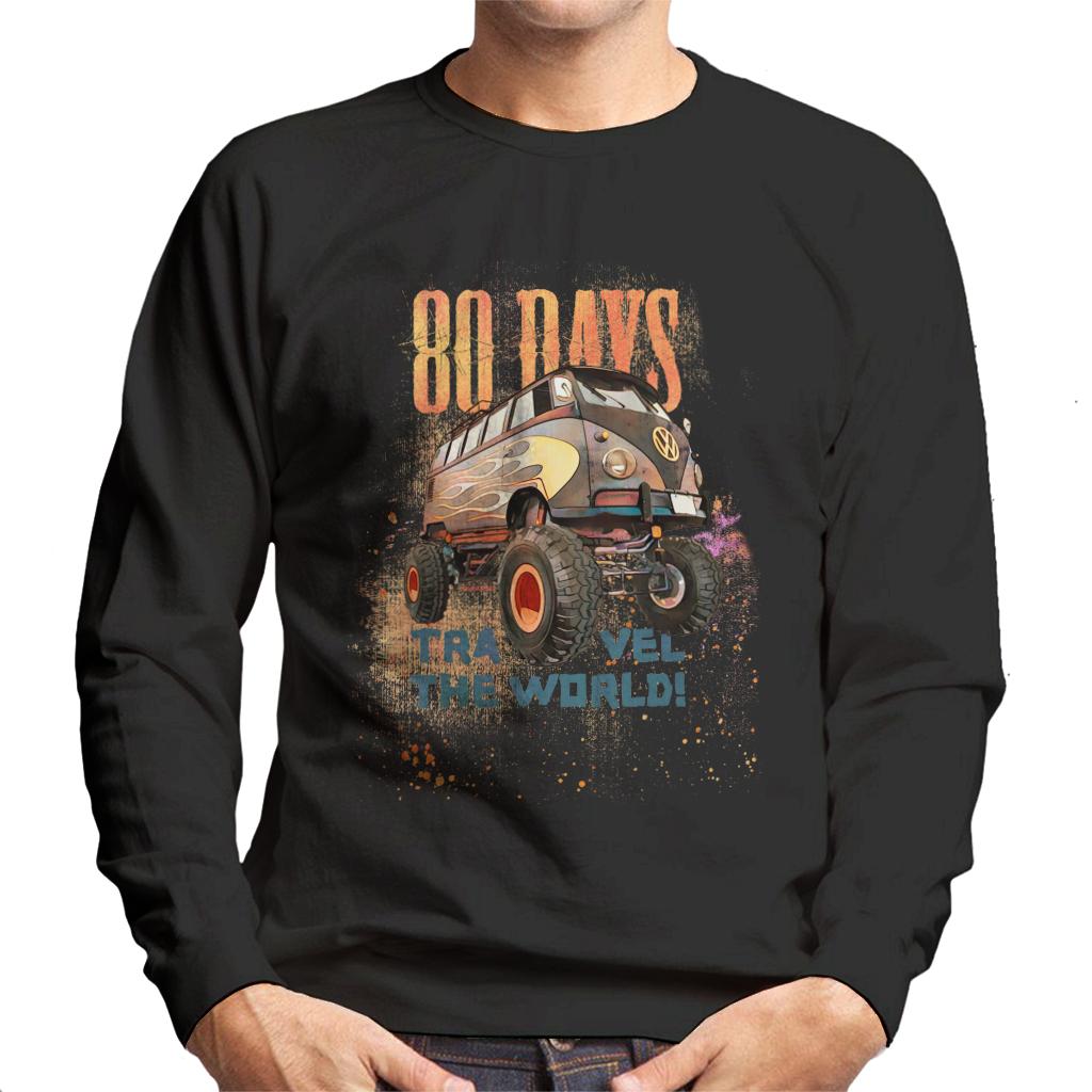 Volkswagen Campervan Travel The World In 80 Days Men's Sweatshirt-ALL + EVERY