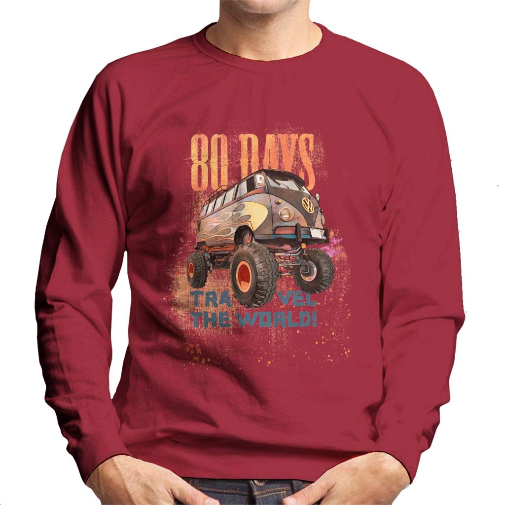 Volkswagen Campervan Travel The World In 80 Days Men's Sweatshirt-ALL + EVERY