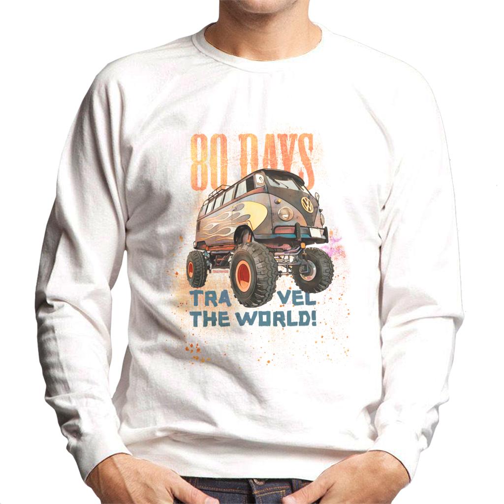 Volkswagen Campervan Travel The World In 80 Days Men's Sweatshirt-ALL + EVERY