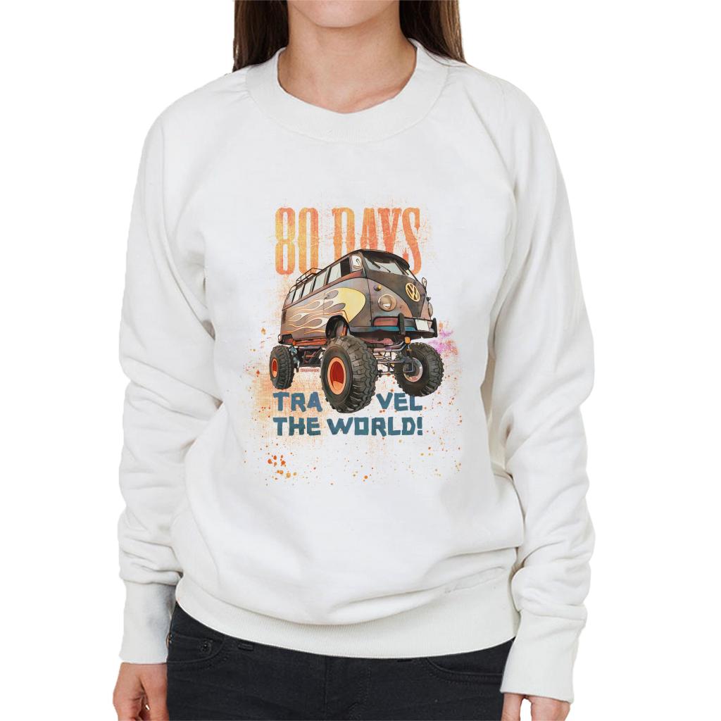 Volkswagen Campervan Travel The World In 80 Days Women's Sweatshirt-ALL + EVERY