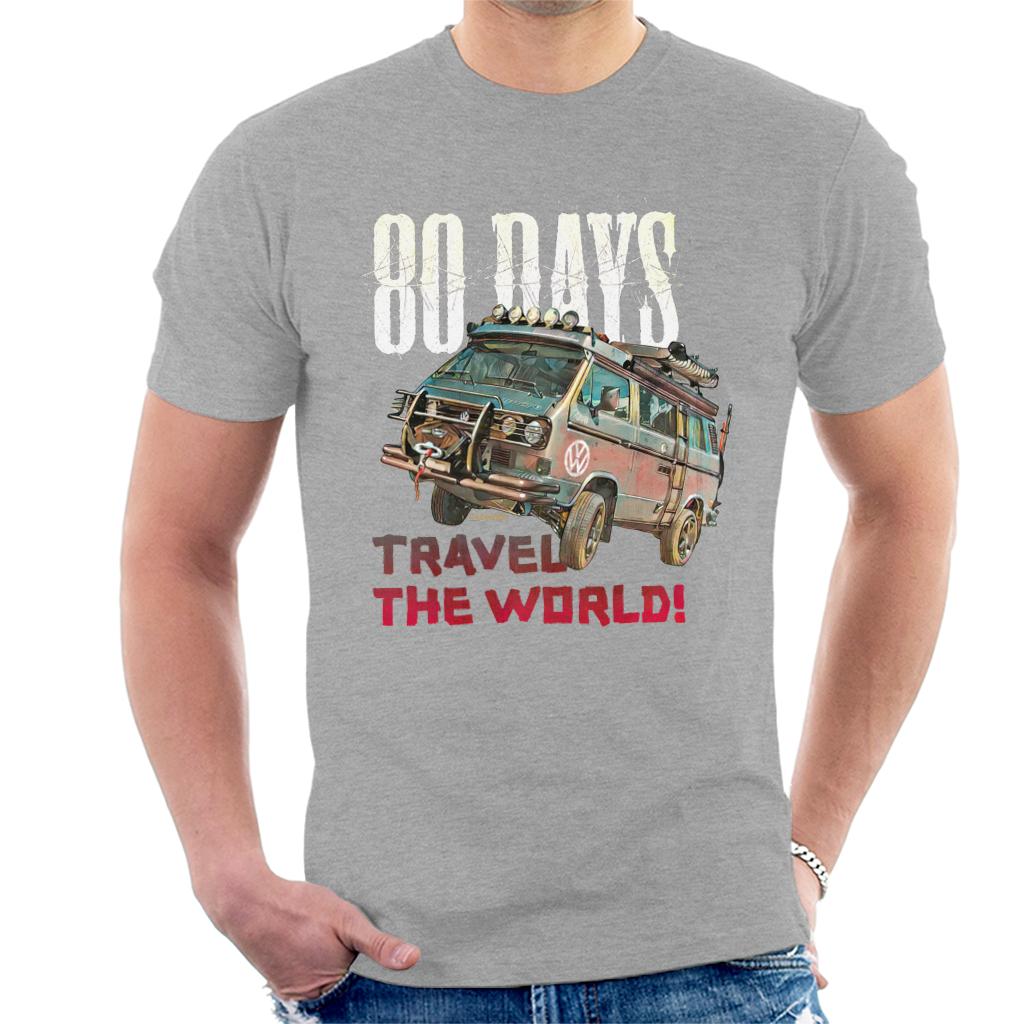 Volkswagen Campervan 80 Days Travel The Globe Men's T-Shirt-ALL + EVERY