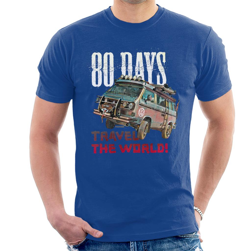 Volkswagen Campervan 80 Days Travel The Globe Men's T-Shirt-ALL + EVERY