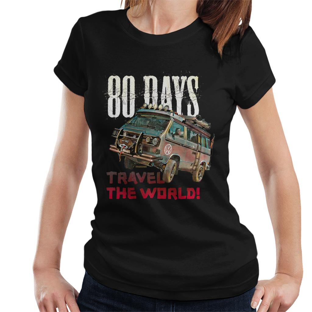 Volkswagen Campervan 80 Days Travel The Globe Women's T-Shirt-ALL + EVERY