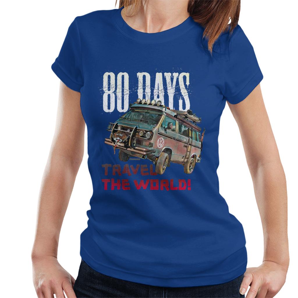 Volkswagen Campervan 80 Days Travel The Globe Women's T-Shirt-ALL + EVERY