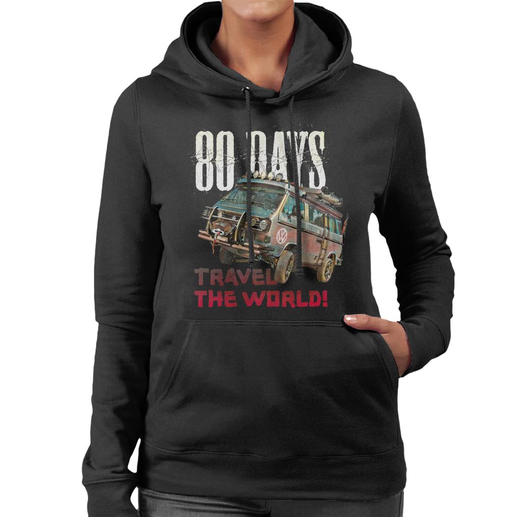 Volkswagen 80 Days Travel The Globe Women's Hooded Sweatshirt-ALL + EVERY